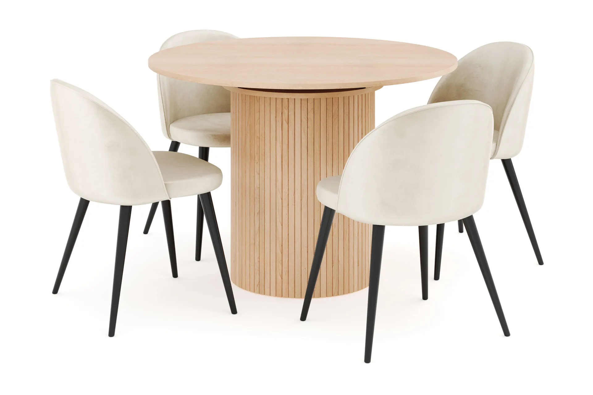 Bild av Kopparbo Matgrupp 106 cm Förlängningsbart med 4st Stolar